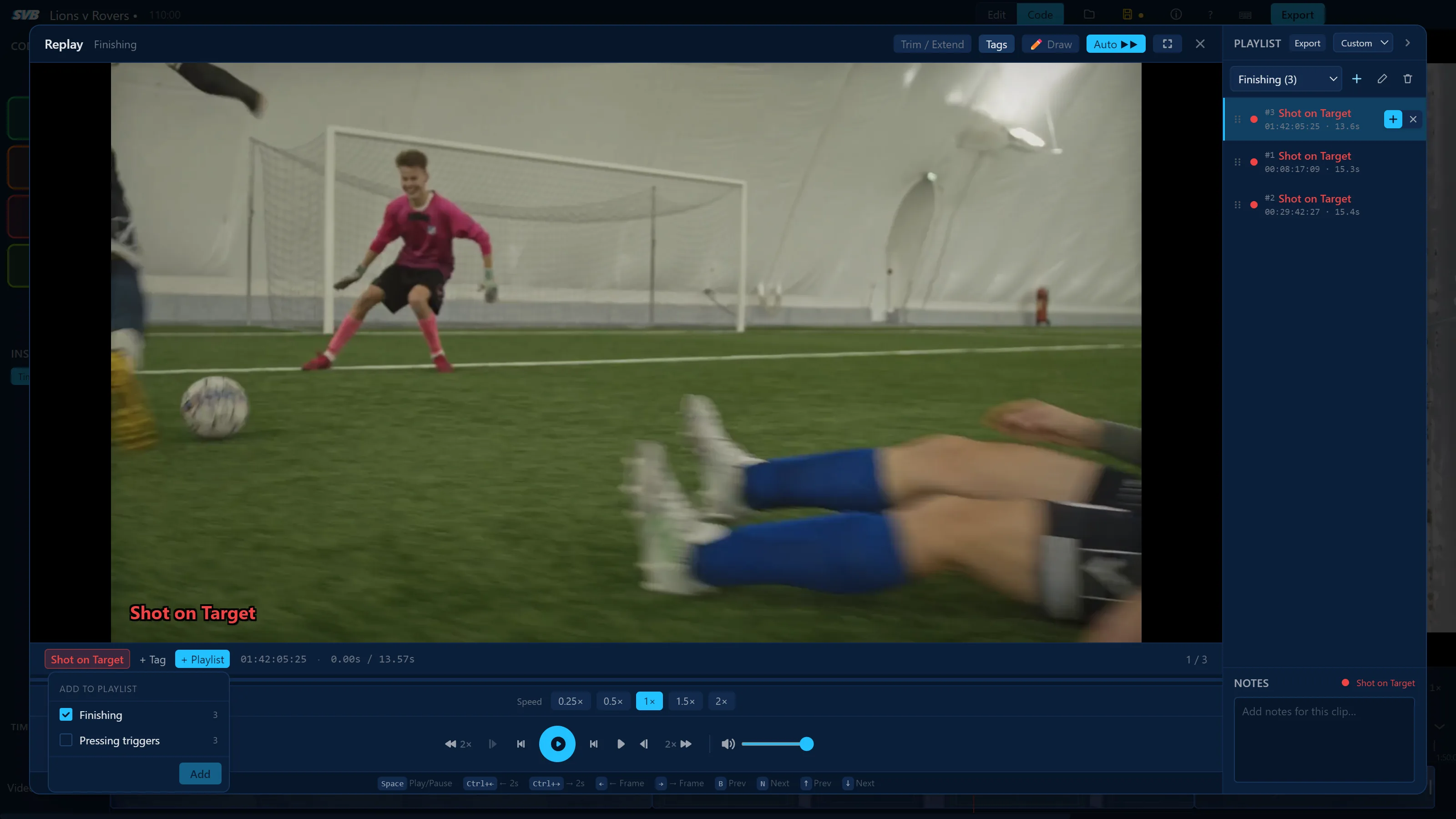 Custom playlists — group clips into your own playlists in Replay